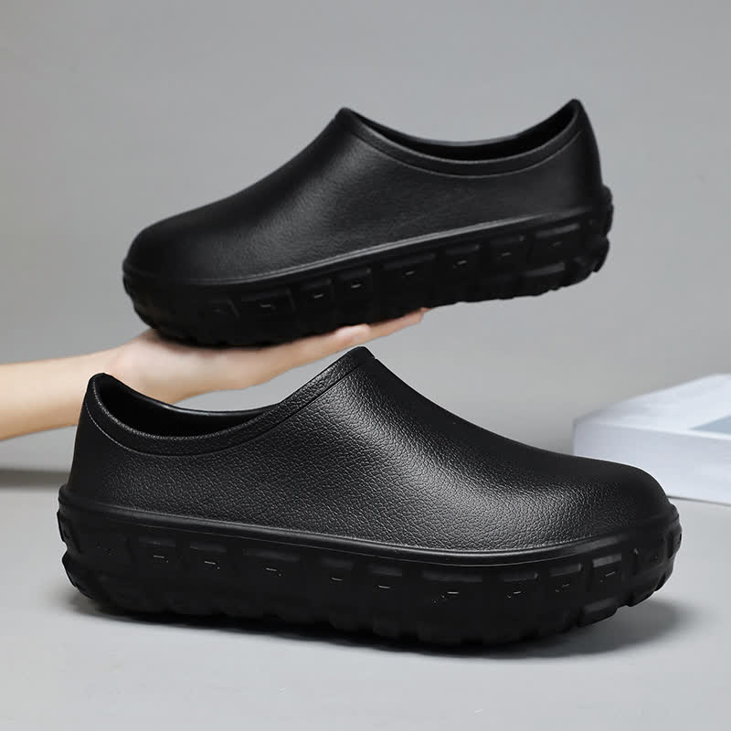 Fashion Slip-on Low-top Waterproof Kitchen Shoes - Black - EU44/45(US10/11) - image 19