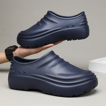 Solid Color Waterproof Non-slip Soft Sole Kitchen Shoes - image 12