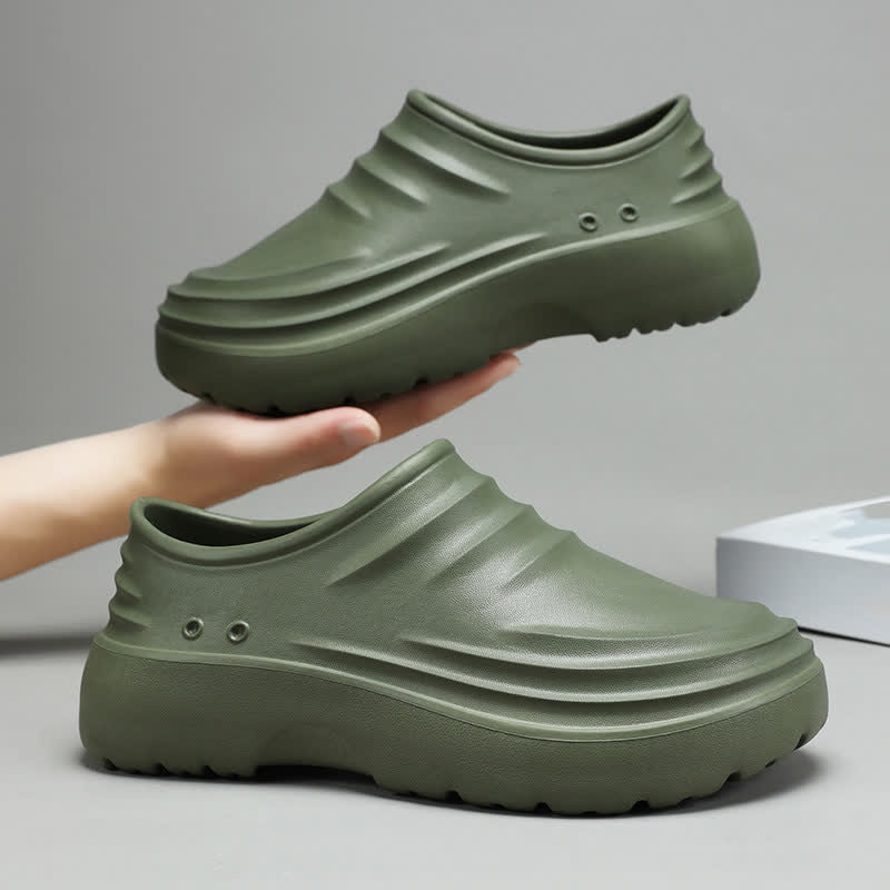 Solid Color Waterproof Non-slip Soft Sole Kitchen Shoes - Green - EU44/45(US10/11) - image 10