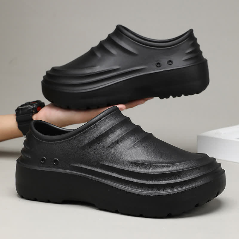 Solid Color Waterproof Non-slip Soft Sole Kitchen Shoes - Black - EU44/45(US10/11) - image 27