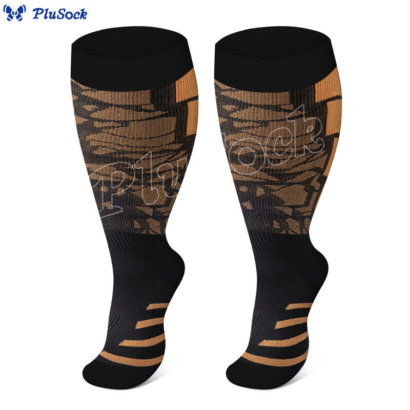 Plus Size Graphic Fitness Compression Socks(3 Pairs) - image 1