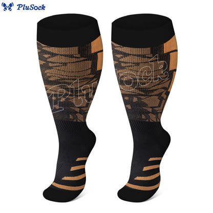Plus Size Graphic Fitness Compression Socks(3 Pairs) - image 1