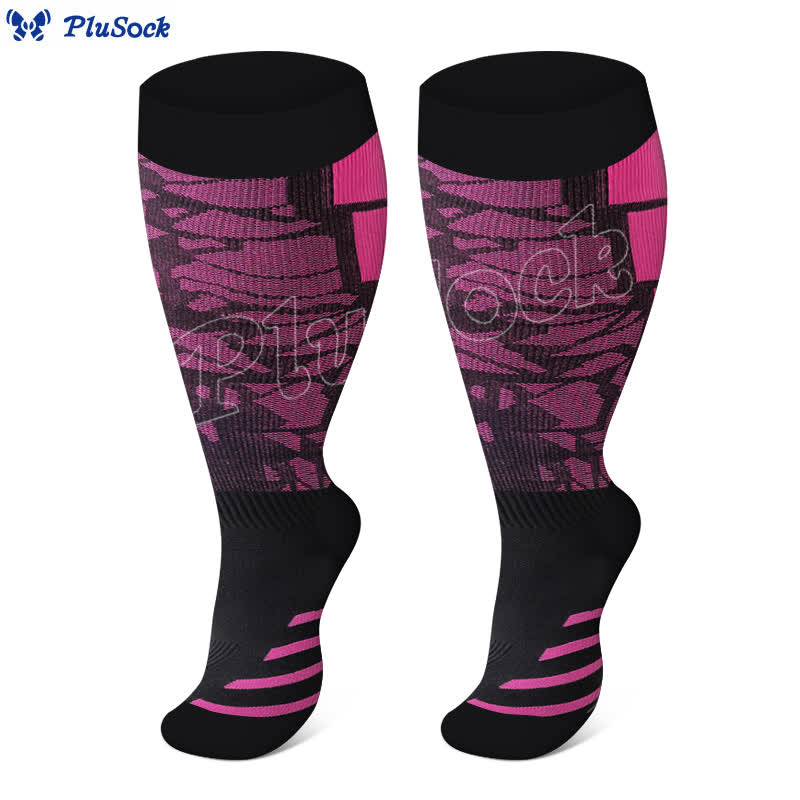 Plus Size Graphic Sports Compression Socks(3 Pairs) - image 3
