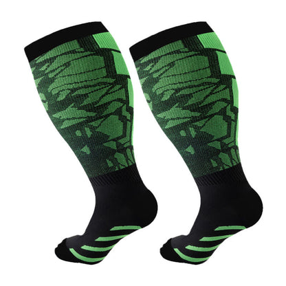 Plus Size Graphic Sports Compression Socks(3 Pairs) - Green - 4XL - image 6