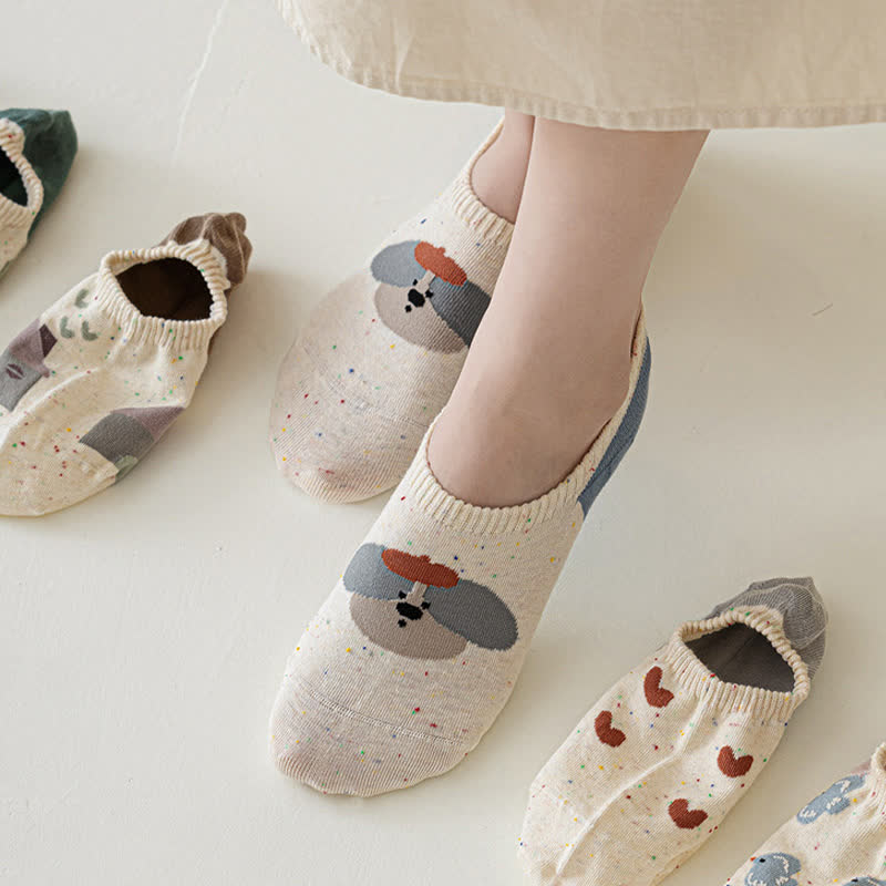 Cute Patterned No Show Socks(8 Pairs)
