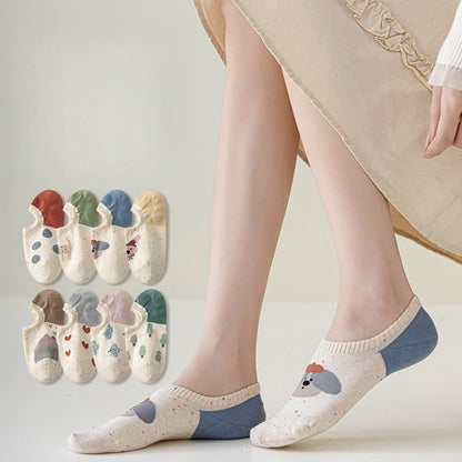 Cute Patterned No Show Socks(8 Pairs)