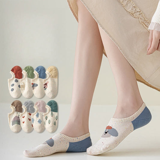 Cute Patterned No Show Socks(8 Pairs)