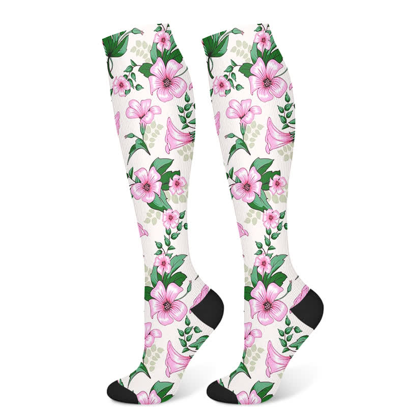 Luxurious Flower Compression Socks(3 Pairs) - Pink(1 Pair) - S/M - image 8