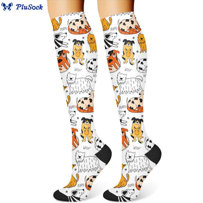 Dog Print Compression Socks(3 Pairs) - image 3