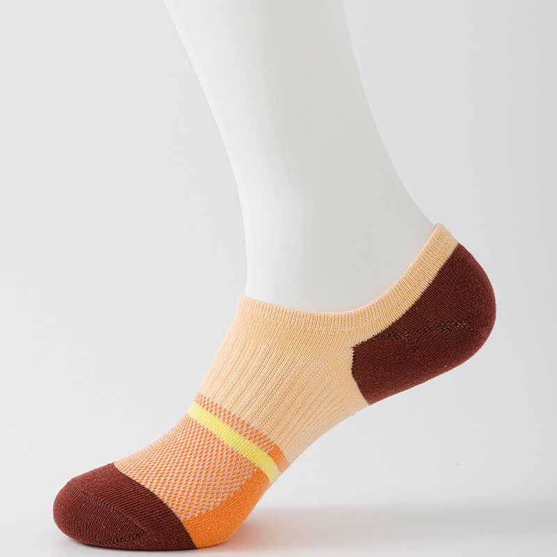 Color Stitching Sports Breathable Ankle Compression Socks(6 Pairs) - Orange - EU40-45(US7-11) - image 5