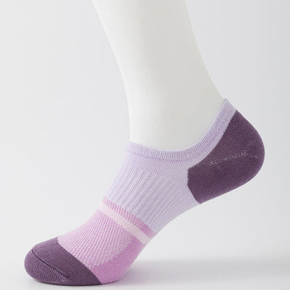Color Stitching Sports Breathable Ankle Compression Socks(6 Pairs) - Purple - EU40-45(US7-11) - image 6