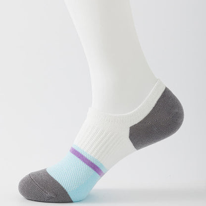 Color Stitching Sports Breathable Ankle Compression Socks(6 Pairs) - White - EU40-45(US7-11) - image 7