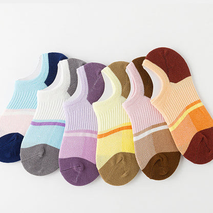 Color Stitching Sports Breathable Ankle Compression Socks(6 Pairs) - Multicolor - EU40-45(US7-11) - image 1