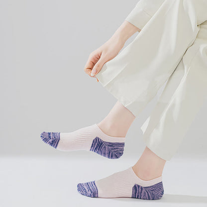 Contrast Color Sports Breathable Ankle Compression Socks(5 Pairs)