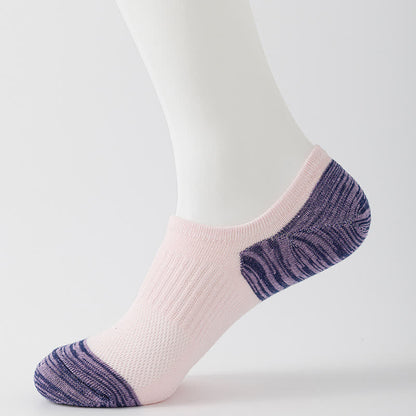 Contrast Color Sports Breathable Ankle Compression Socks(5 Pairs)