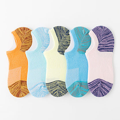 Contrast Color Sports Breathable Ankle Compression Socks(5 Pairs)