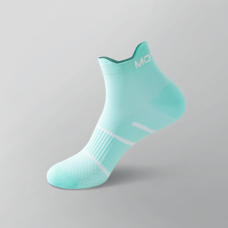 Letter Thin Solid Color Breathable Ankle Compression Socks(6 Pairs) - Light Blue - EU38-44(US5-10) - image 12