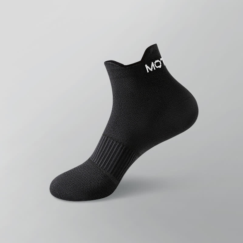 Letter Thin Solid Color Breathable Ankle Compression Socks(6 Pairs) - Black - EU38-44(US5-10) - image 11