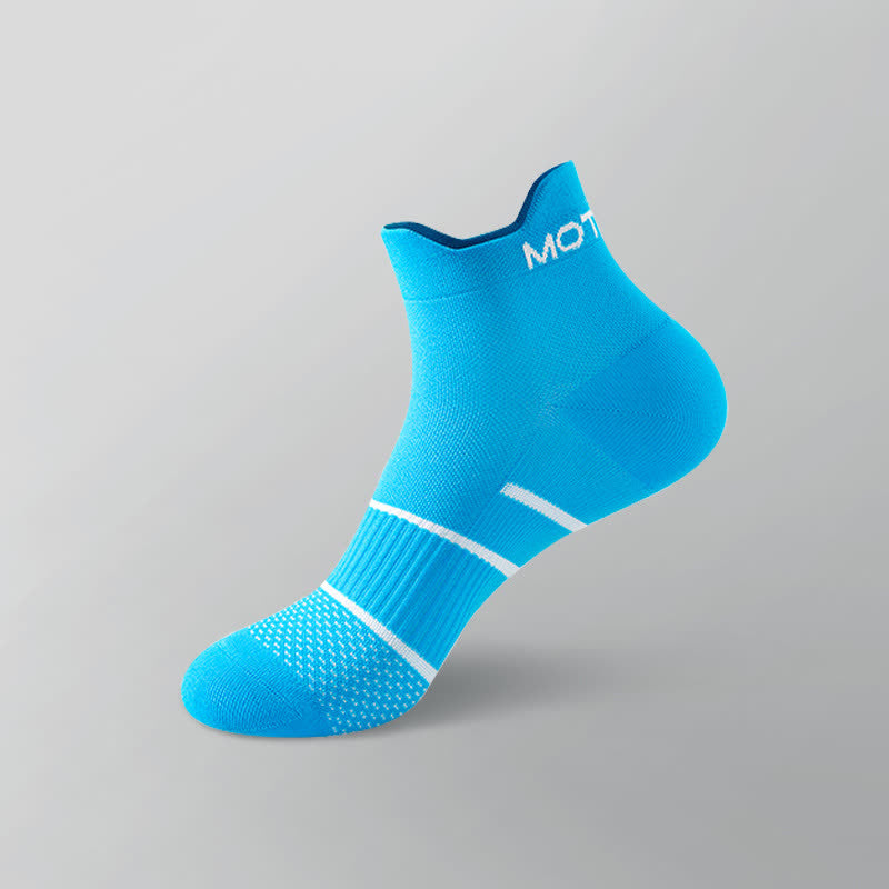 Letter Thin Solid Color Breathable Ankle Compression Socks(6 Pairs) - Blue - EU38-44(US5-10) - image 4