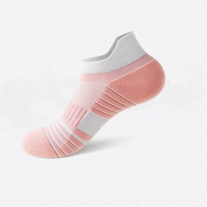 Striped Sweat-wicking Cotton Sports Ankle Compression Socks(6 Pairs)