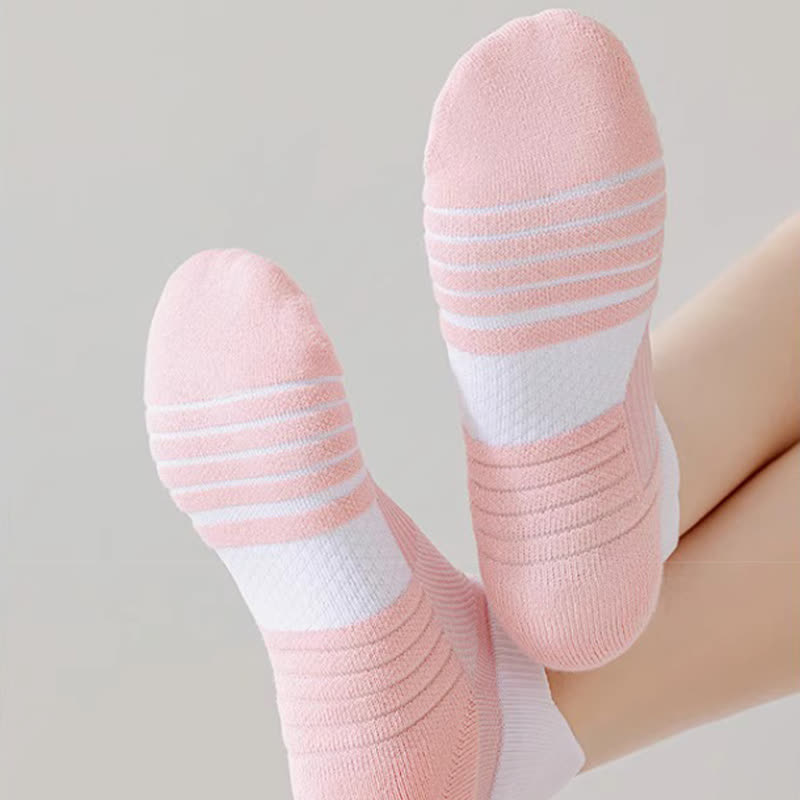 Striped Sweat-wicking Cotton Sports Ankle Compression Socks(6 Pairs) - image 8