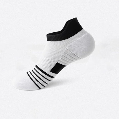 Striped Sweat-wicking Cotton Sports Ankle Compression Socks(6 Pairs)