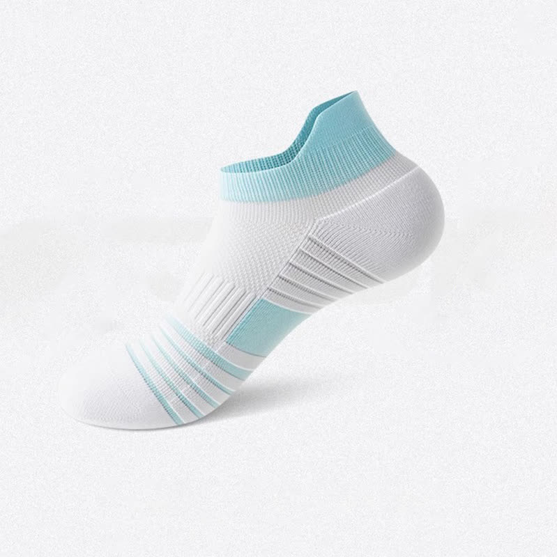 Striped Sweat-wicking Cotton Sports Ankle Compression Socks(6 Pairs) - Blue - EU36-41(US4-7.5) - image 12