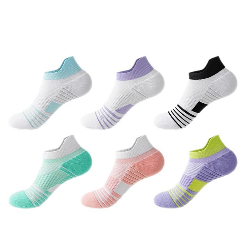 Striped Sweat-wicking Cotton Sports Ankle Compression Socks(6 Pairs) - Multicolor - EU36-41(US4-7.5) - image 2