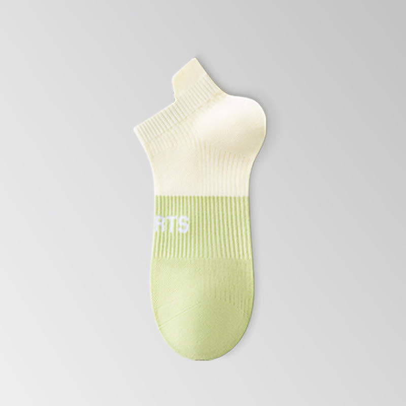 Letter Thin Breathable Sports Ankle Compression Socks(5 Pairs) - Green - EU35-40(US3-7) - image 5