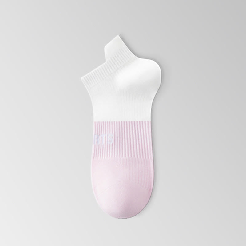 Letter Thin Breathable Sports Ankle Compression Socks(5 Pairs) - White&Pink - EU35-40(US3-7) - image 9