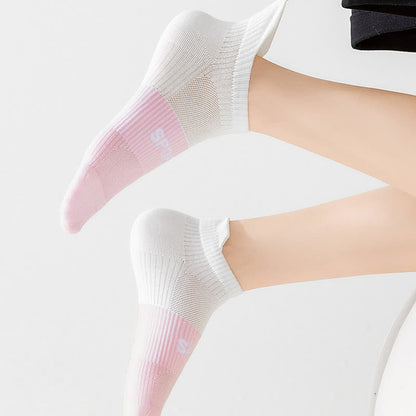 Letter Thin Breathable Sports Ankle Compression Socks(5 Pairs)