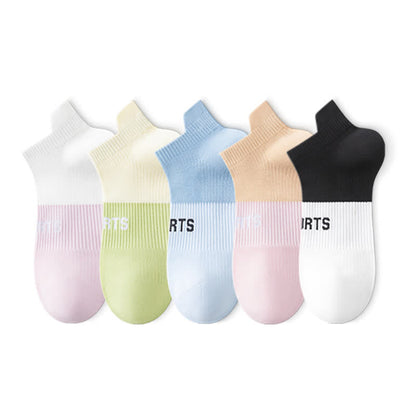 Letter Thin Breathable Sports Ankle Compression Socks(5 Pairs) - Multicolor - EU35-40(US3-7) - image 2