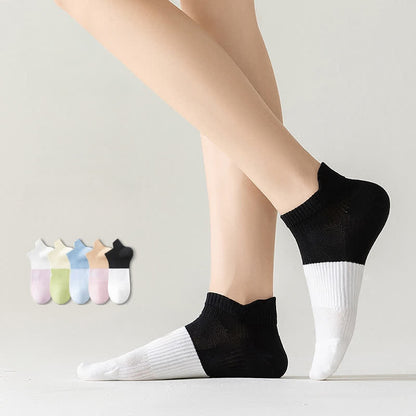 Letter Thin Breathable Sports Ankle Compression Socks(5 Pairs)