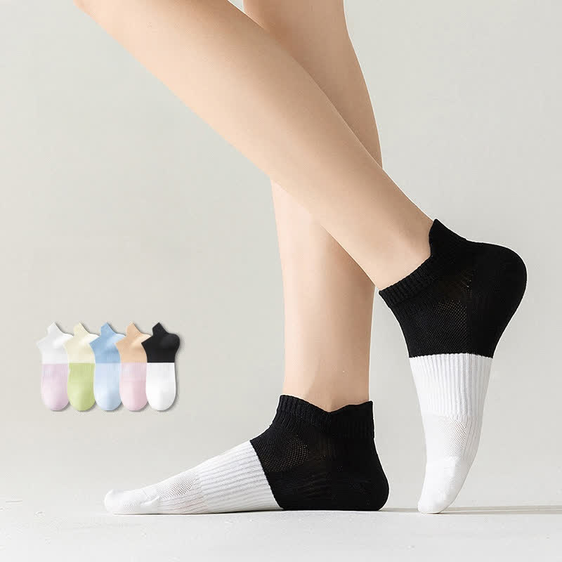 Letter Thin Breathable Sports Ankle Compression Socks(5 Pairs) - image 1