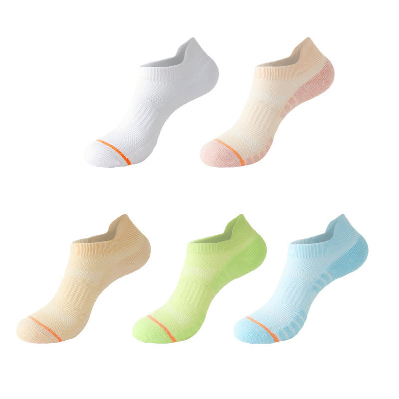 Cotton Sweat-wicking Sports Running Ankle Compression Socks(5 Pairs) - Multicolor - EU35-40(US3-7) - image 2