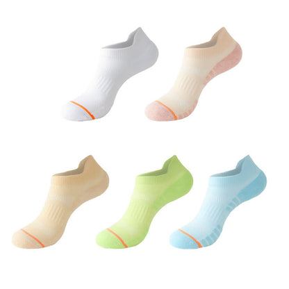 Cotton Sweat-wicking Sports Running Ankle Compression Socks(5 Pairs) - Multicolor - EU35-40(US3-7) - image 2