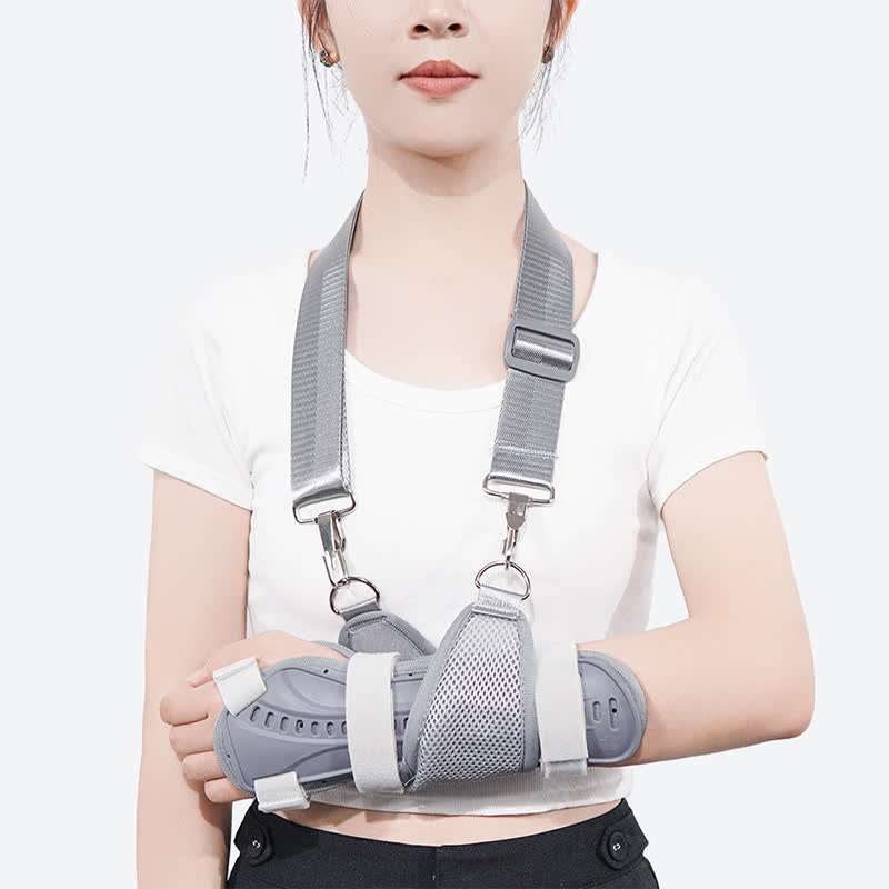 Sports Wrist Brace with Neck Sling and Support Splint - Light Grey - image 0