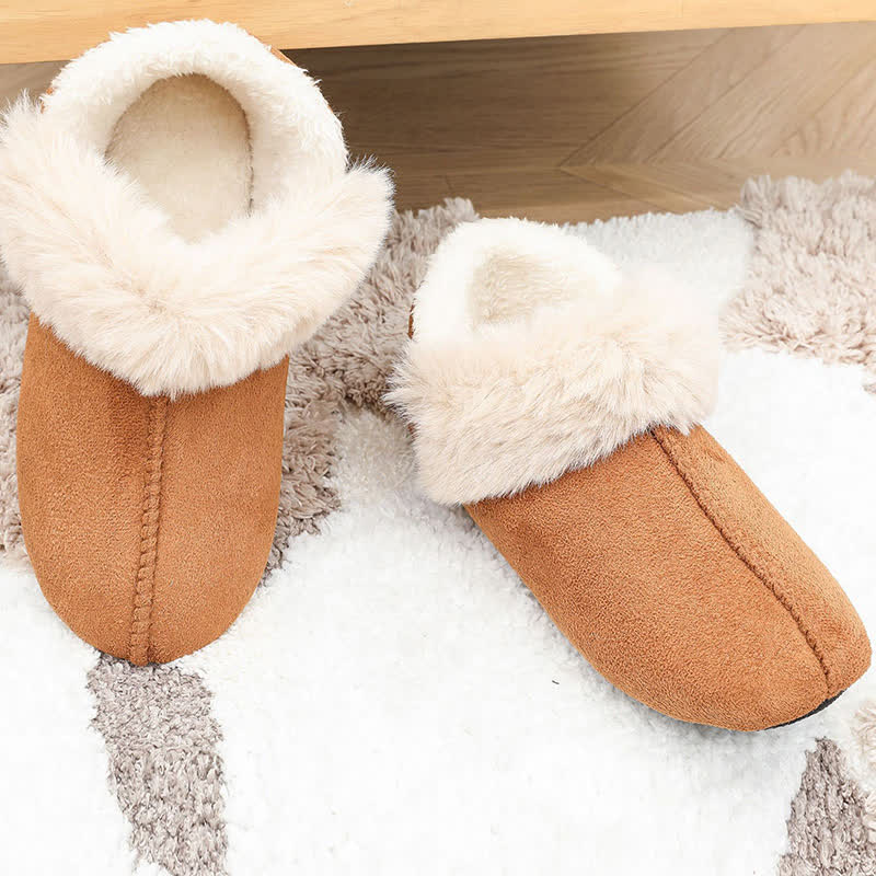 Plus Size Fluffy Non-slip Slippers - Brown - EU44-45(US10-11) - image 8