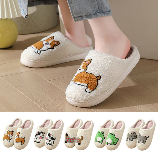 Plus Size Plush Animal Print Slippers - image 1