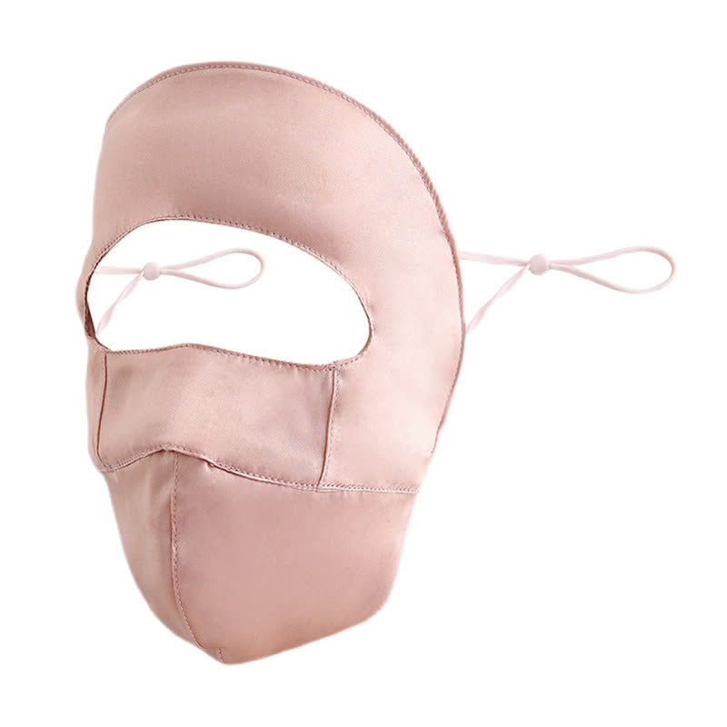 Natural Silk Sun Protection Mask - Pink - One Size - image 2