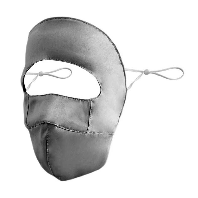 Natural Silk Sun Protection Mask - Dark Grey - One Size - image 5