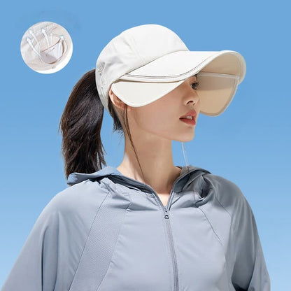 Outdoor Sun Protection Visor Hat - Beige - One Size - image 2