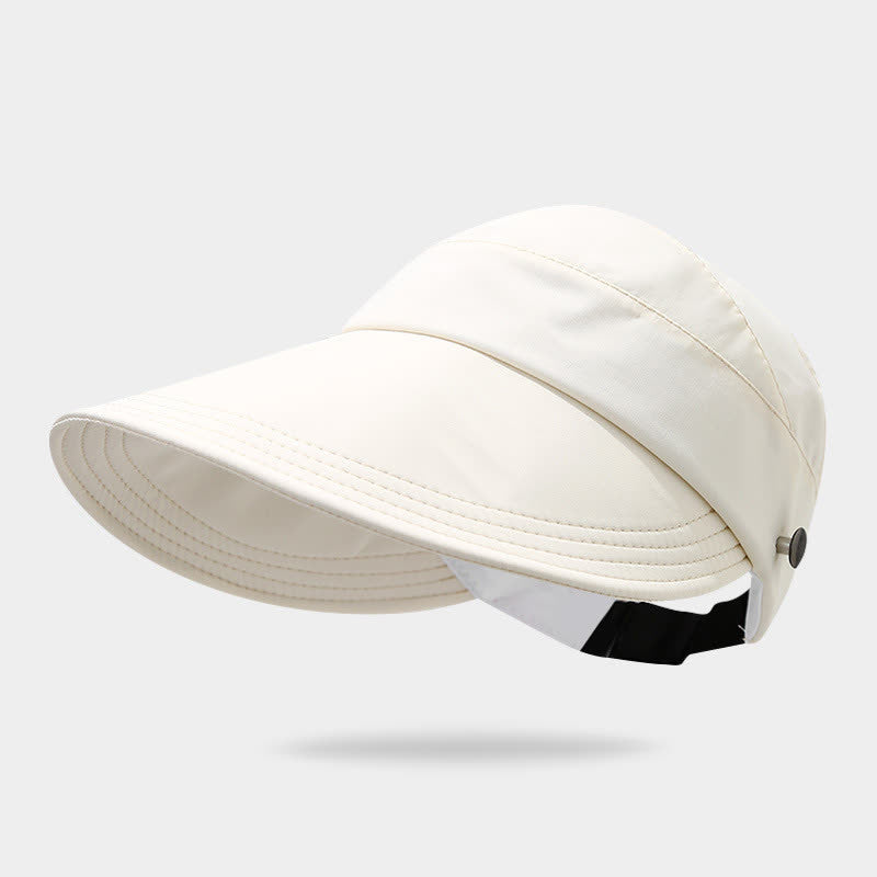 Half Open Top Sun Protection Visor Hat - Beige - One Size - image 10