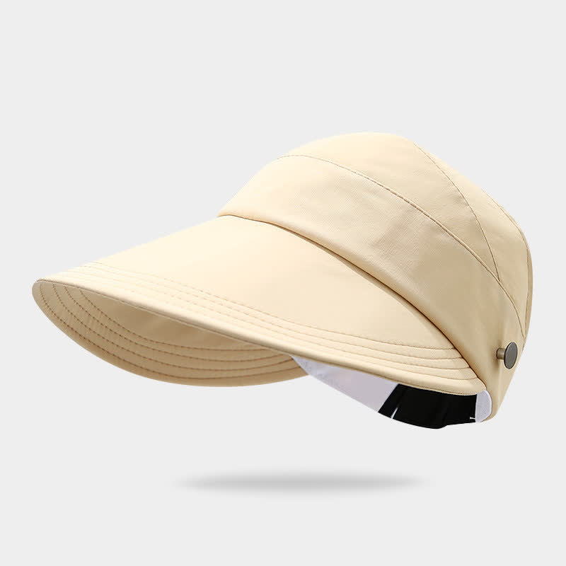Half Open Top Sun Protection Visor Hat - Khaki - One Size - image 12