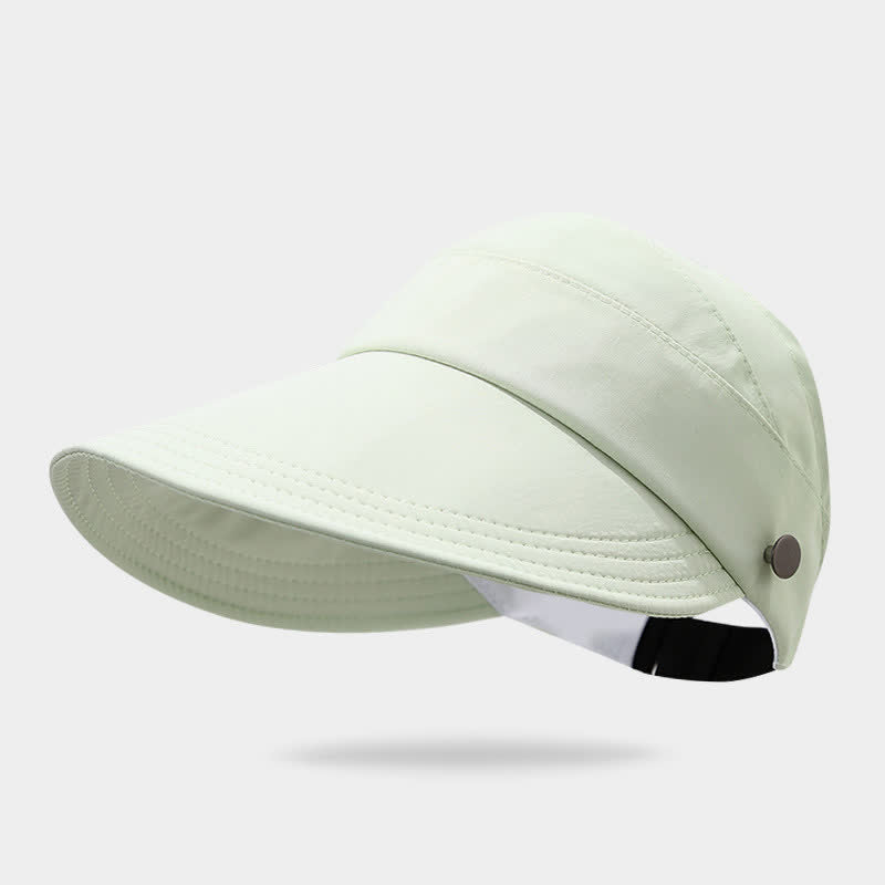 Half Open Top Sun Protection Visor Hat - Light Green - One Size - image 3