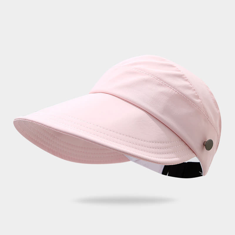 Half Open Top Sun Protection Visor Hat - Pink - One Size - image 8