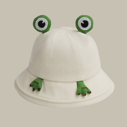 Cute Frog Design Bucket Hat - Beige - One Size - image 7