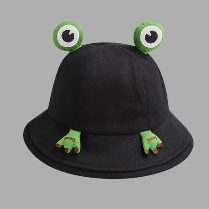 Cute Frog Design Bucket Hat - Black - One Size - image 10