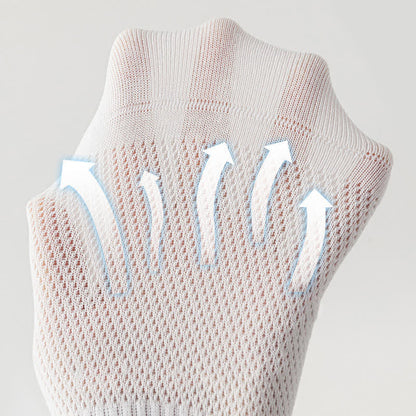 Solid Color Thin Cotton Mesh Breathable Sport Ankle Socks(9 Pairs)