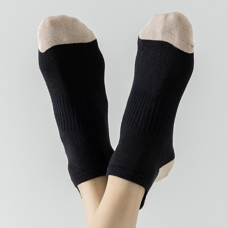 Color Block Breathable Sport Ankle Socks(6 Pairs) - image 6